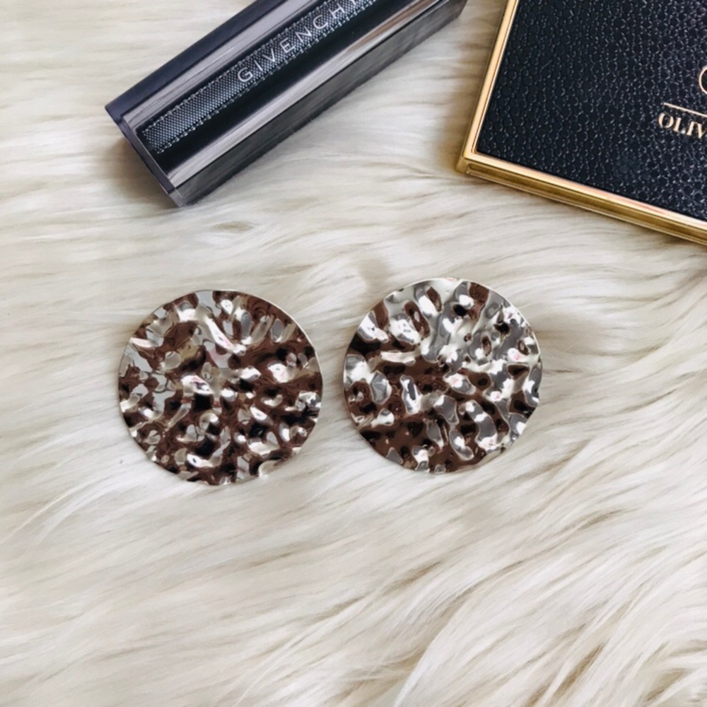 Geometric Silver Statement Earrings